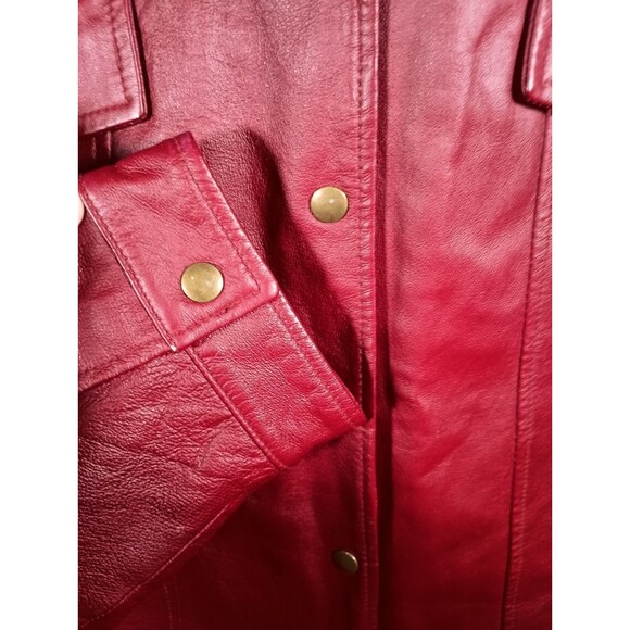 Terry Lewis Classic Luxuries Womens Red Leather Snap Button Jacket Size Large - Picture 7 of 8